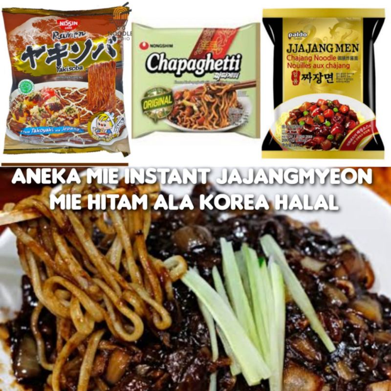 Jajangmyeon mie goreng Instant paldo jjajangmen chapaghetti mikuya kecap hitam mie korea halal black bean noodle