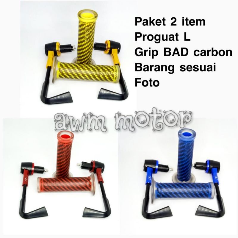 [PAKET STANG ACC] Proguard L Plus Handgrip BAD Carbon 2 item Universal Motor