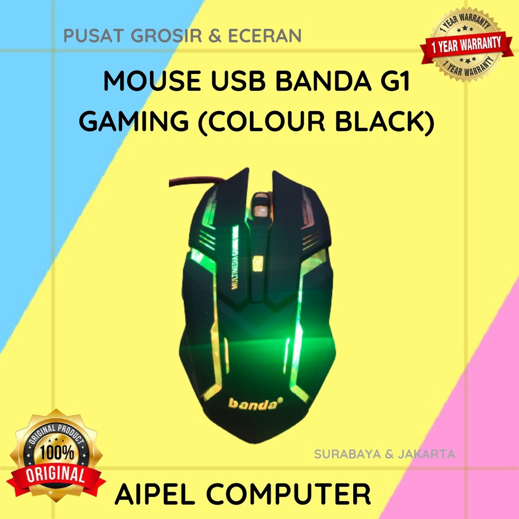 G1 | MOUSE USB BANDA G1 GAMING (COLOUR BLACK)