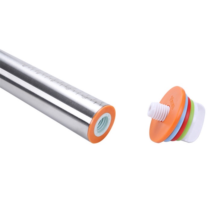 

KUE-PENGHIAS-ALAT- ADJUSTABLE ROLLING PIN STAINLESS SS430 PENGGILAS ADONAN 4 KETEBALAN -ALAT-