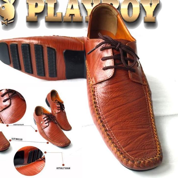 Stok Terbatas 100% ORIGINAL PLAYBOY SEPATU PANTOFEL KULIT KERJA PRIA MURAH FORMAL KANTOR DINAS