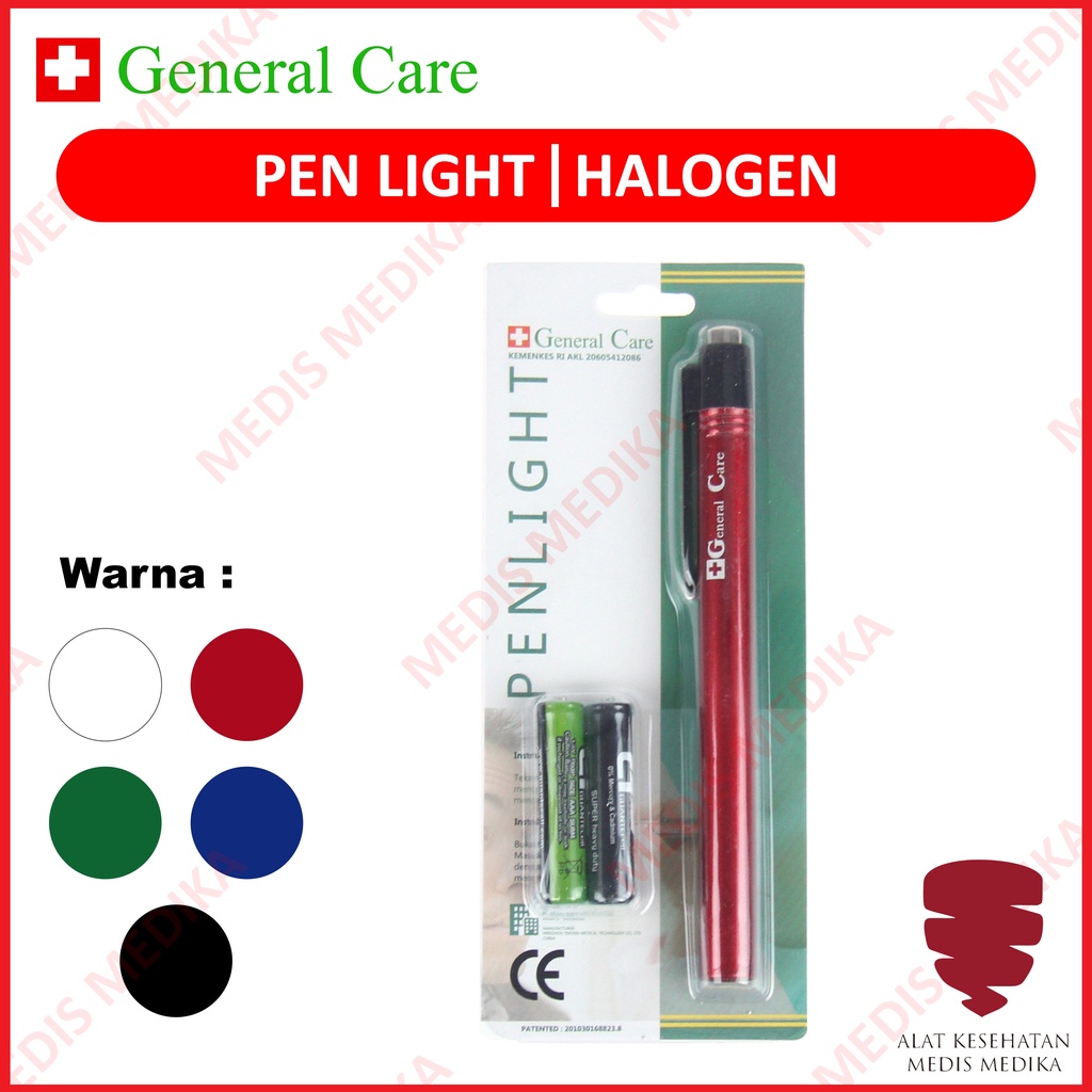 Pen Light General Care Senter Lampu Halogen Lamp Penlight GC