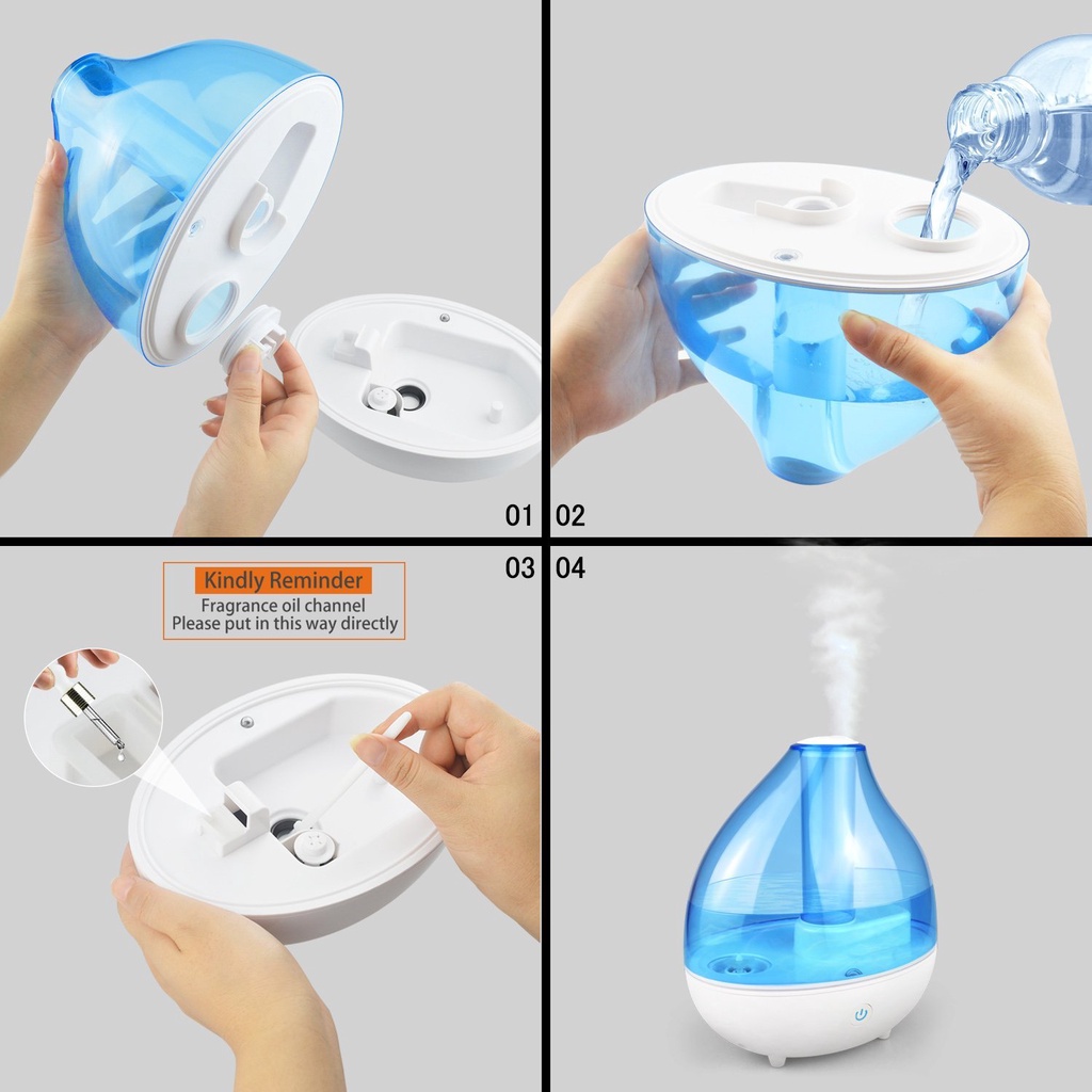 AKN88 - Humidifier Penjernih Udara X01 Model Transparan - Kapasitas 1,5L