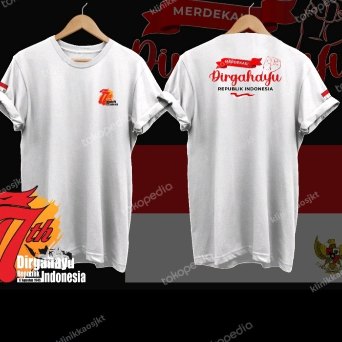 BAJU - KAOS DIRGAHAYU RI 77 - TSHIRT HUT KEMERDEKAAN INDONESIA TYPE 8