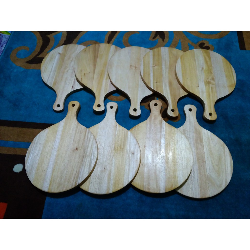 Talenan Kayu Mahoni Diameter 30 cm / Wooden Cutting Board / Talenan Pizza