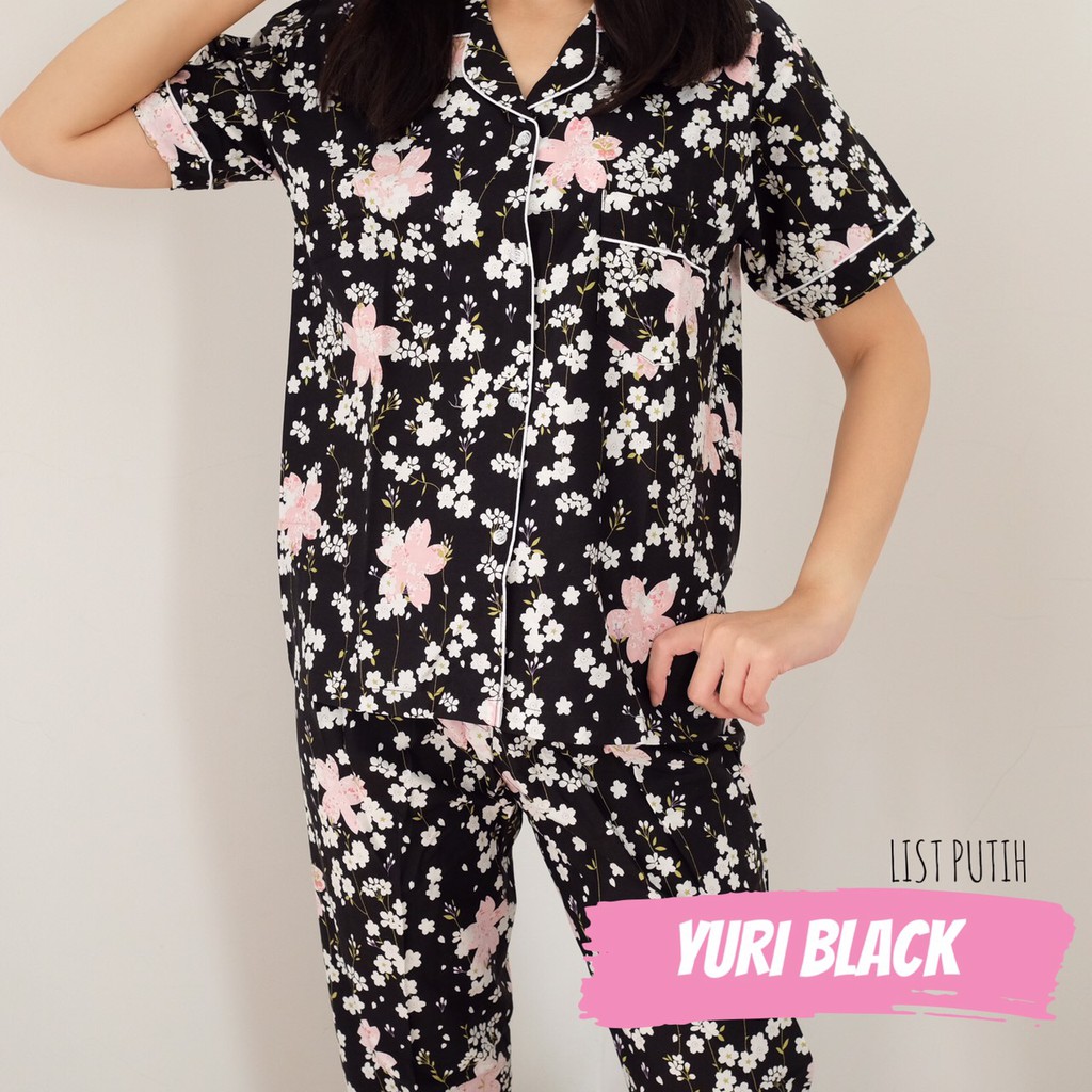  Piyama  Wanita YURI BLACK CPJ Baju Tidur Katun  Jepang  Asli  