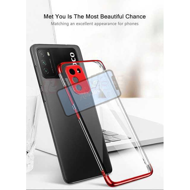 Xiaomi Poco M3 Case Luxury Clear Transparent Plating Case Poco M3 Case