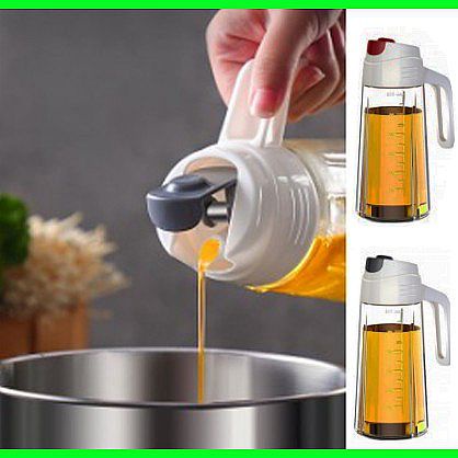 Botol Minyak Kecap Cuka Sauce Automatic Lid Glass Oil Bottle [KK]