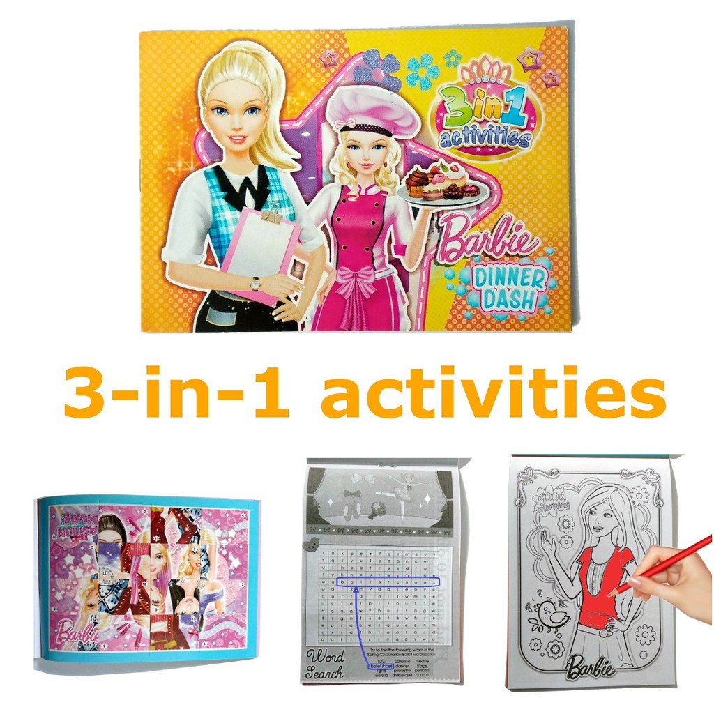 5 pcs Buku 3-in-1 Activities Mainan Edukatif Mewarnai Tempel Stiker