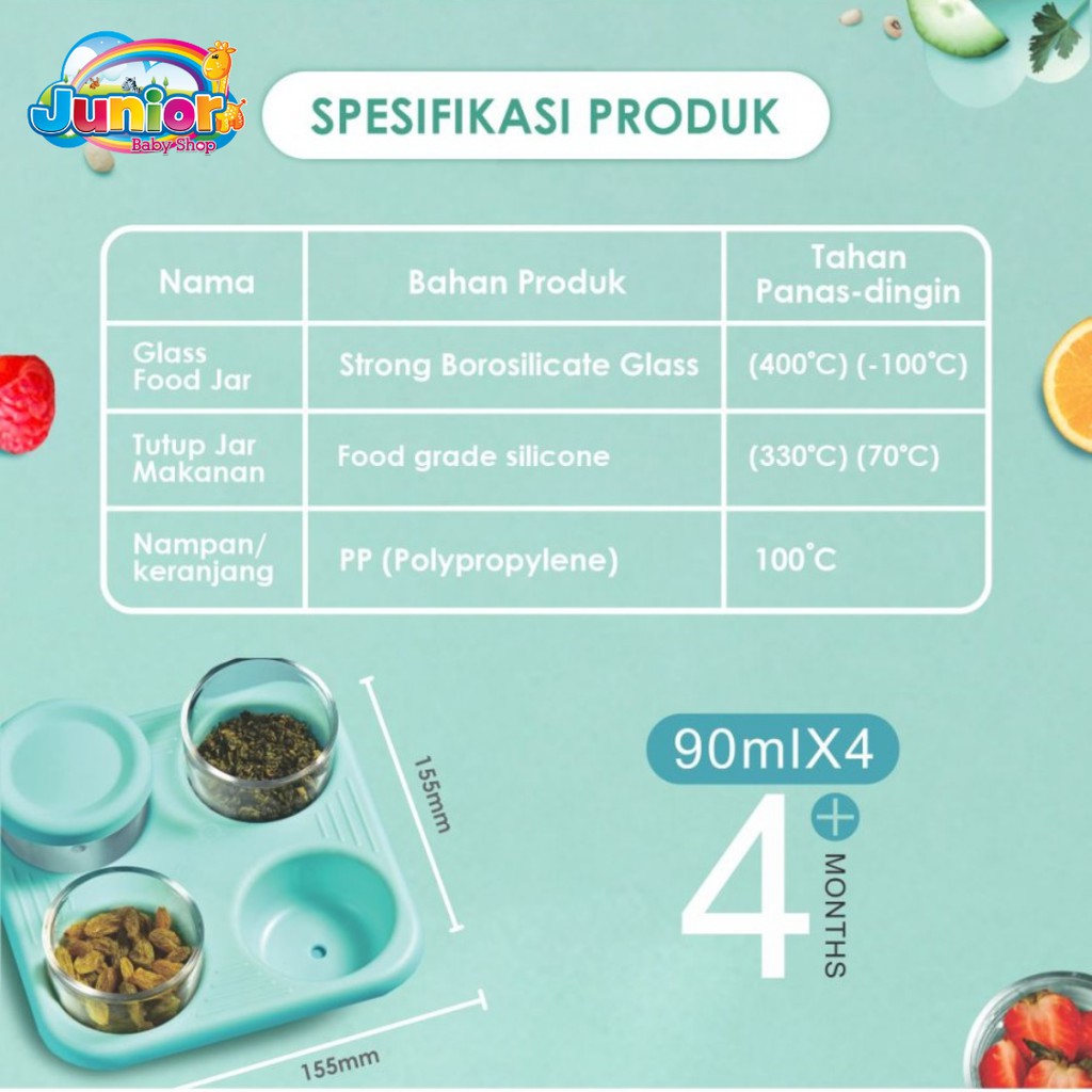 Oonew Glass Baby Food Jar TB-2001 - Tempat Penyimpan Makanan