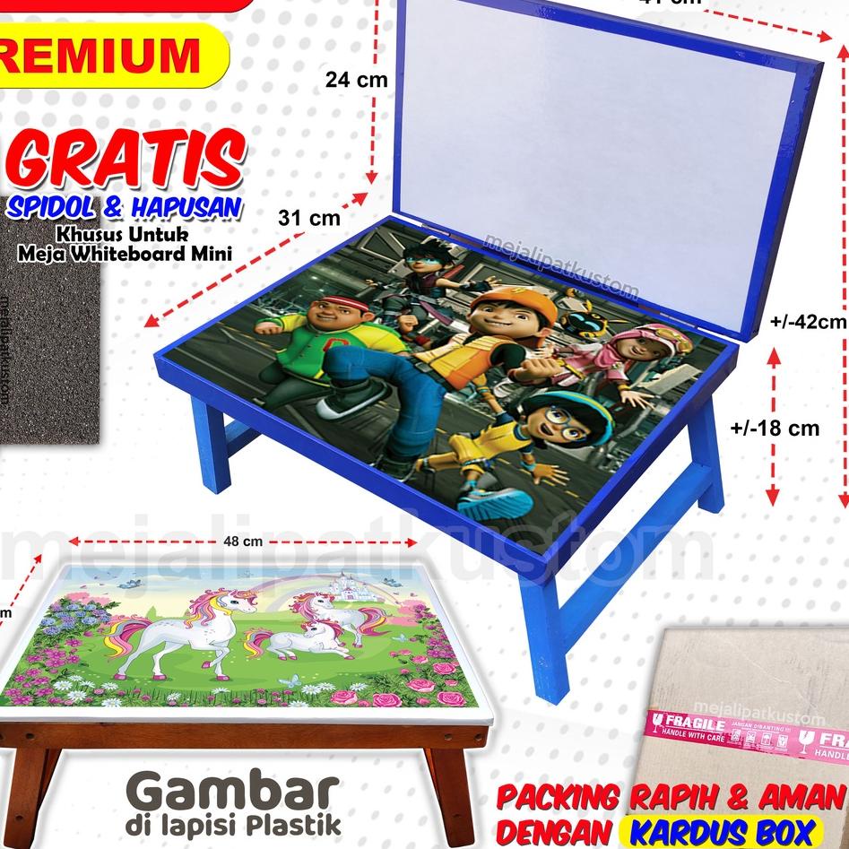 

Meja Belajar plus papan tulis Lipat Karakter Anak Minimalis gratis spidol dan penghapus gambar lapis plastik packing kardus ル