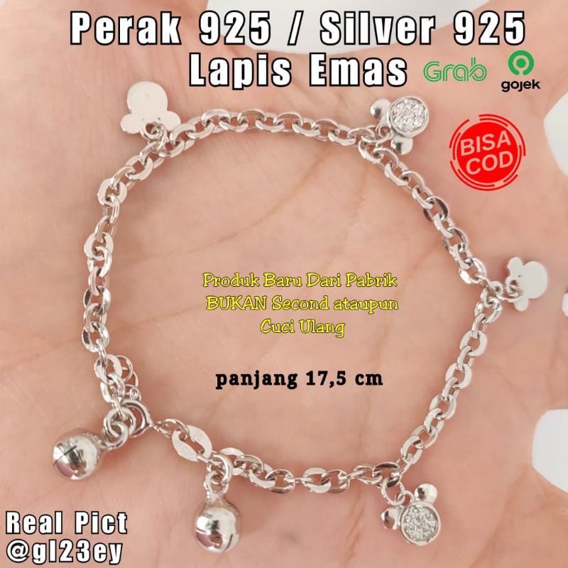 Gelang Kaki Anak Perak 925 Gelang Kaki Bayi Perak 925 Gelang Kaki Anak Asli Perak 925 Lapis Mas Puti