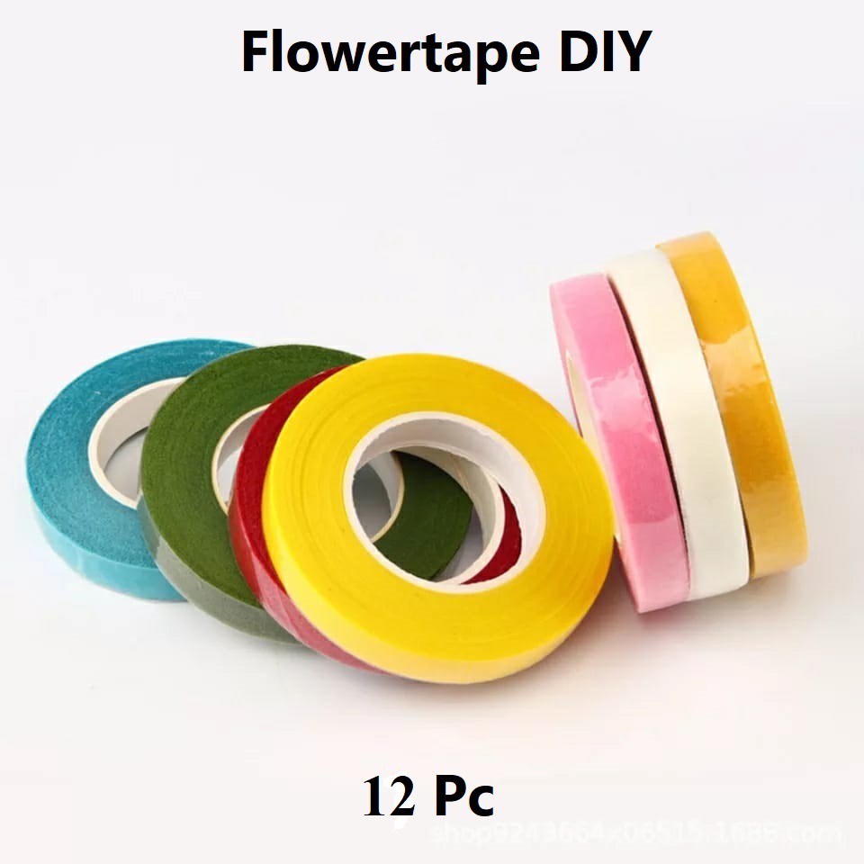 Floral Tape Pengikat Bunga Isolasi Daun Alat Bahan Souvenir Kerajinan Craft DIY Harga/12Roll