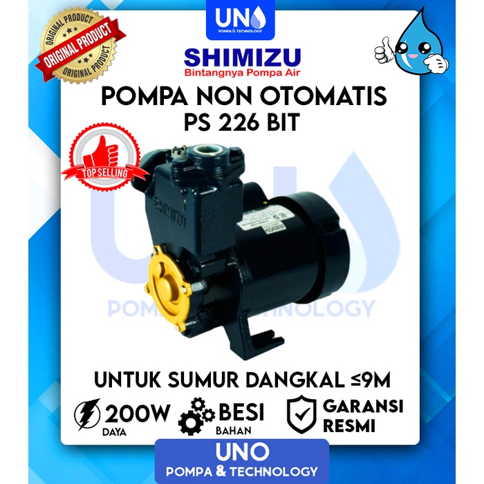 Pompa air Shimizu Non Auto PS 226 BIT / PS226BIT