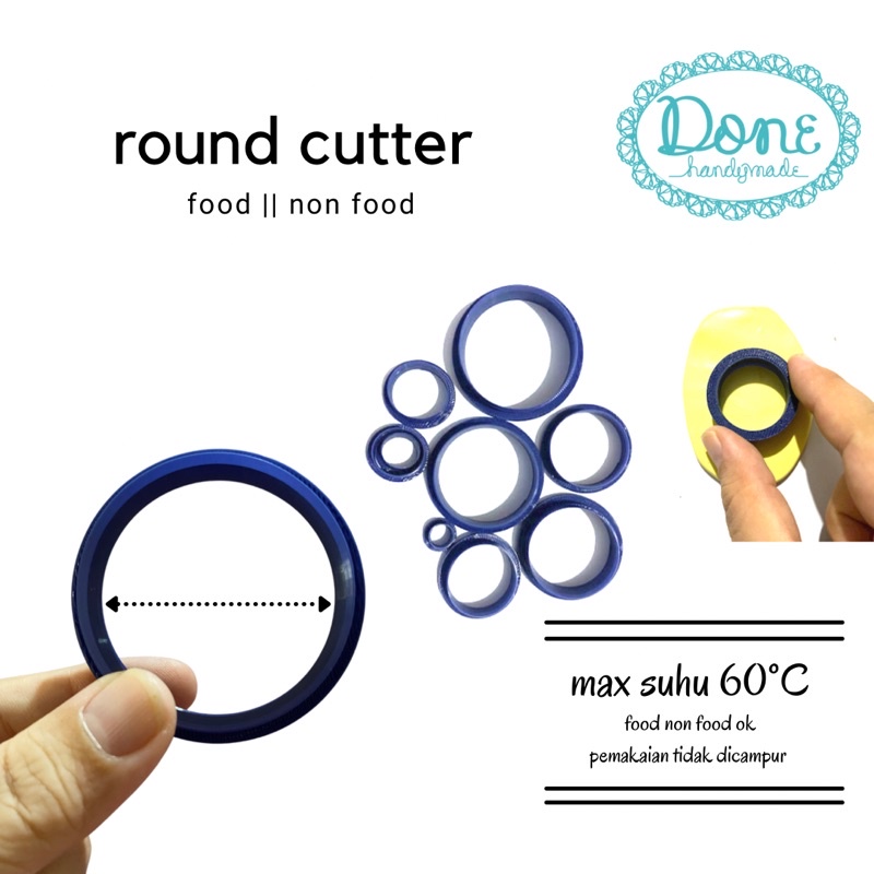 cutter bulat cookie cutter clay cutter round cutter alat craft tool cetakan fondant done handymade