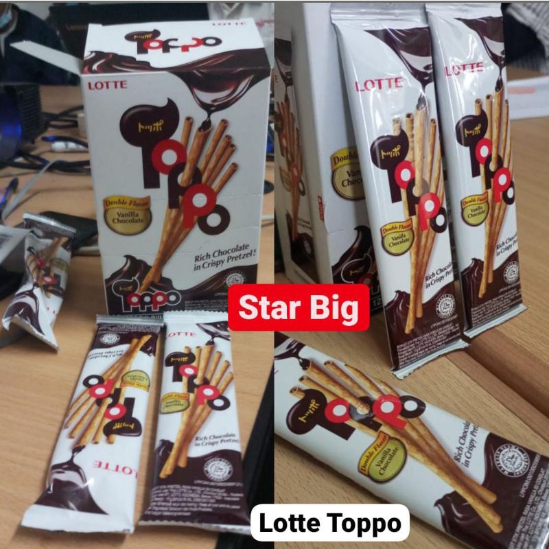 

Biskuit Lotte Toppo Rasa Vanila Cokelat 17 Gram