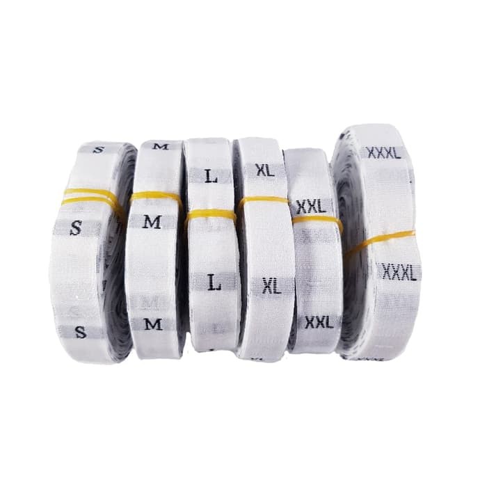 Label Size Woven Putih / Label Ukuran / Label Size / Label Baju / Ukuran Baju / Label Woven