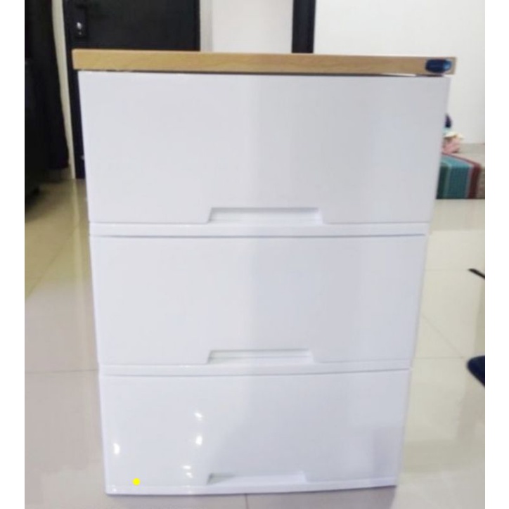 Lemari PLastik / Cabinet Laci Rovega Premium Susun 3 Putih