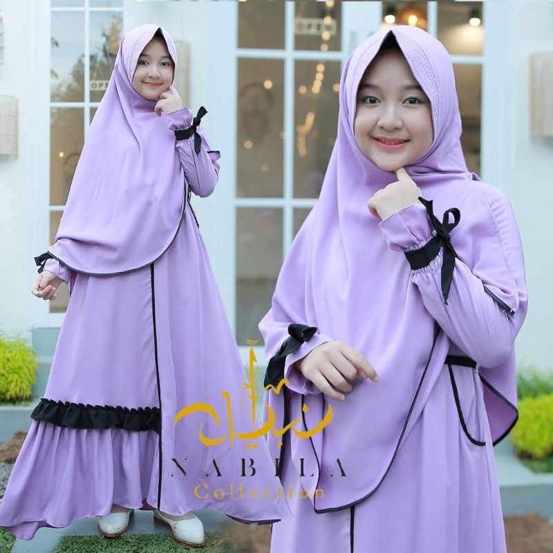 gamis anak terbaru karissa kids syar'i  anak set khimar besar dan cadar