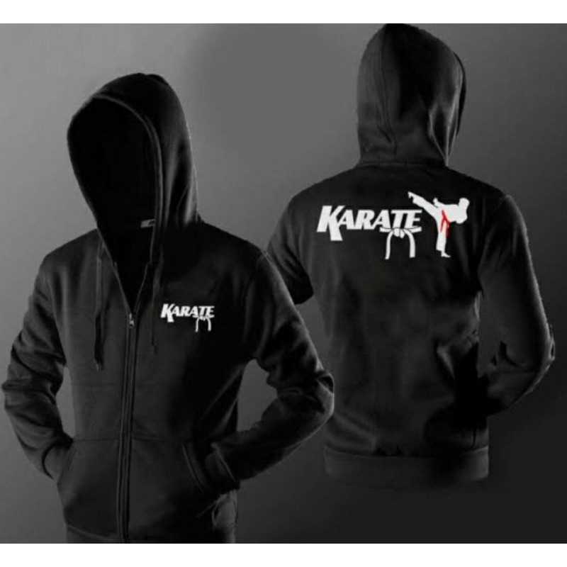 jaket hoodie switer karate inkai murah hitam