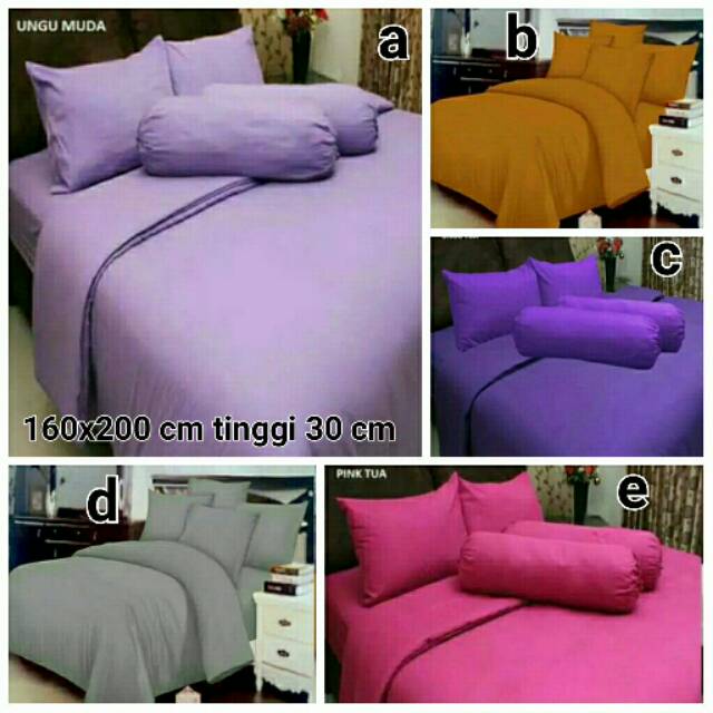 Sprei Queen T30 Polos Rosewell Terlaris Ungu Muda Abu-Abu Pink Tua Coklat Ungu Tua 160x200 tinggi 30