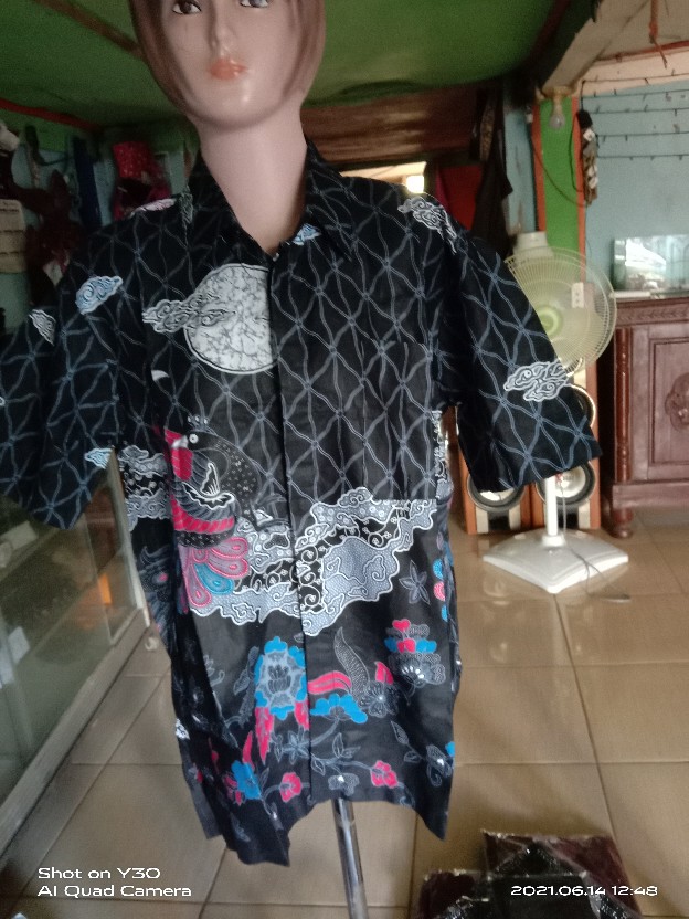Batik Couple Keluarga Sania Ruffle Ori Ndoro Jowi Dnt Motif Rembulan Abu