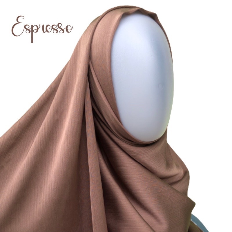 MALAY SILK SHAWL | PASHMINA CRINKLE TEXTURED SILK PREMIUM-Espresso