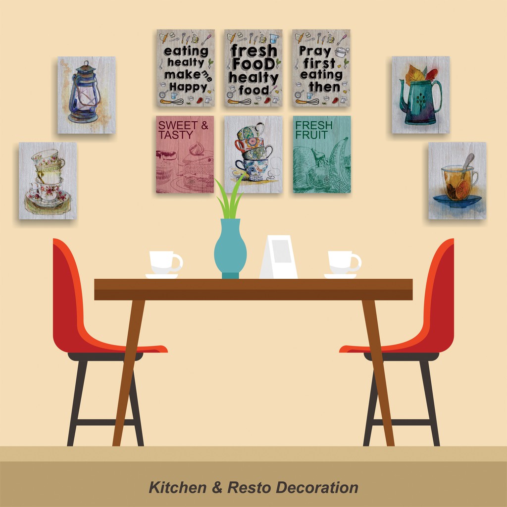 Dekorasi Kitchen Resto Hiasan Dinding Wall Decor Poster Kayu Solid Shopee Indonesia