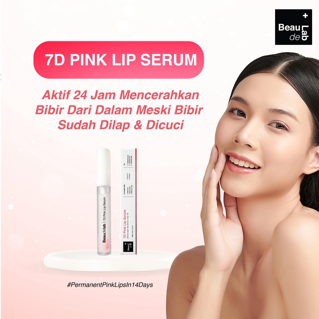 Beaudelab 7D Pink Lip Serum  I Lipgloss Bening Lip Balm I Serum Bibir Pink Alami-1