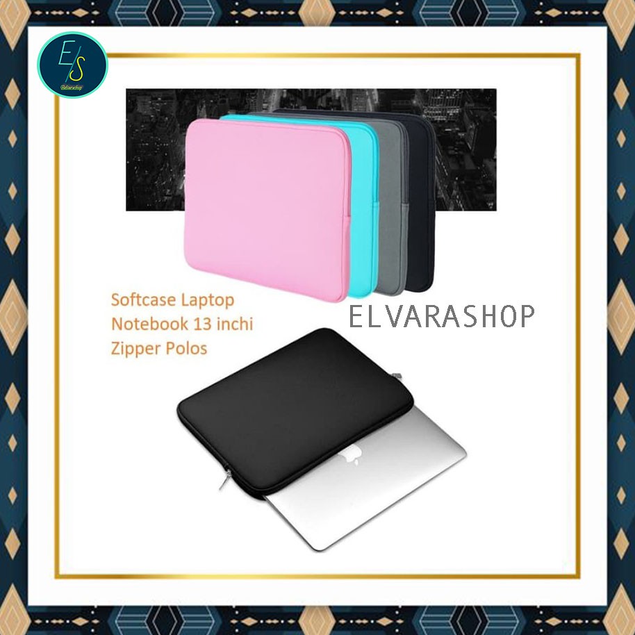 elvarashop-Tas Laptop 13&14 inch/Softcase Laptop Notebook 13&14 inchi Zipper Polos/Case Laptop SF001