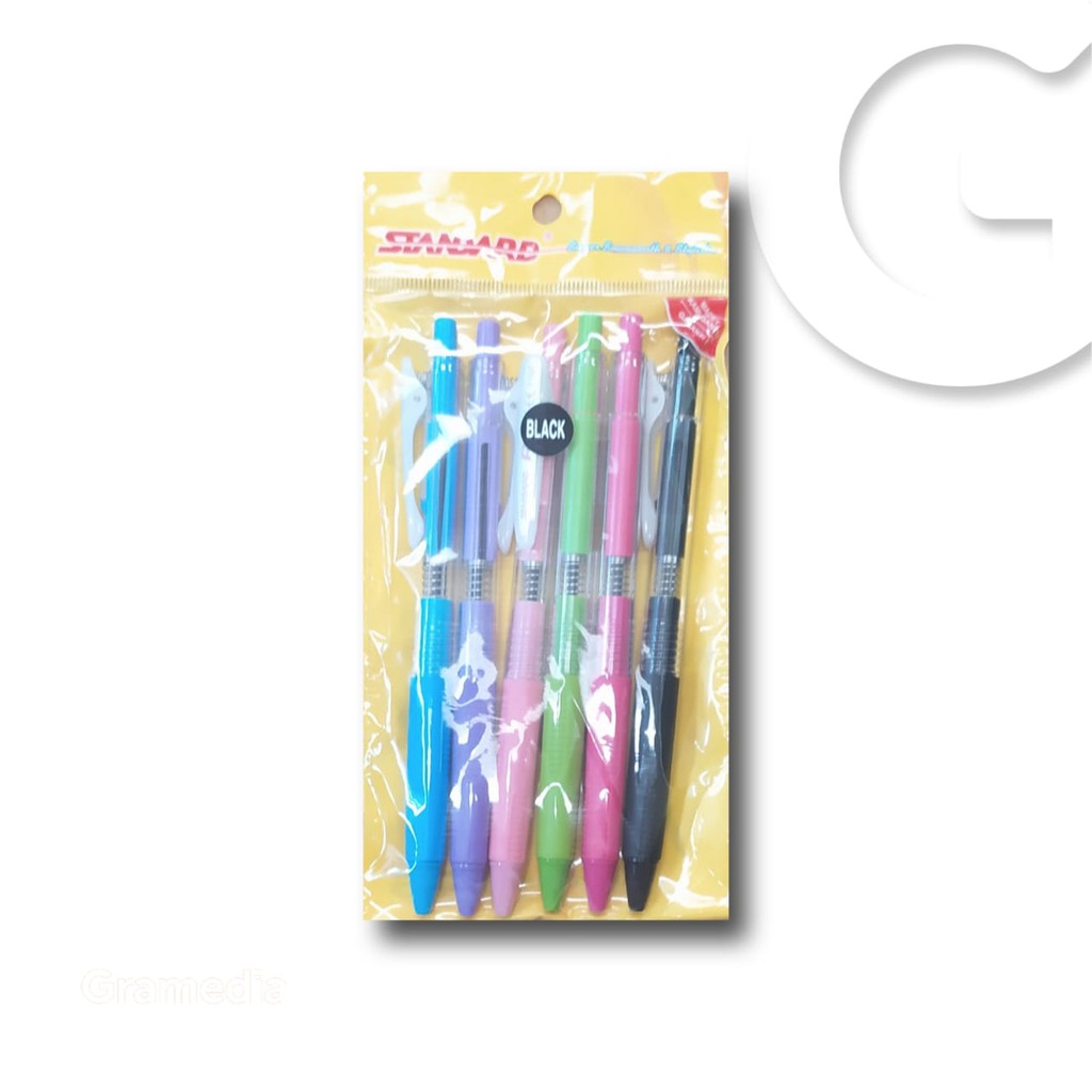 

Gramedia Gorontalo - Standard Ballpoint R6 Fine Black/6pcs