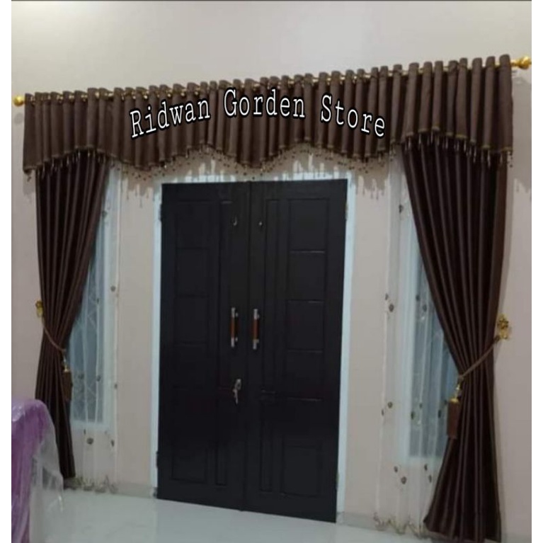 1 Set Gorden Poni Rumbai Manik-Manik | Tirai Jendela Ruang Tamu Hordeng Pintu Utama Model Kupu Tarun