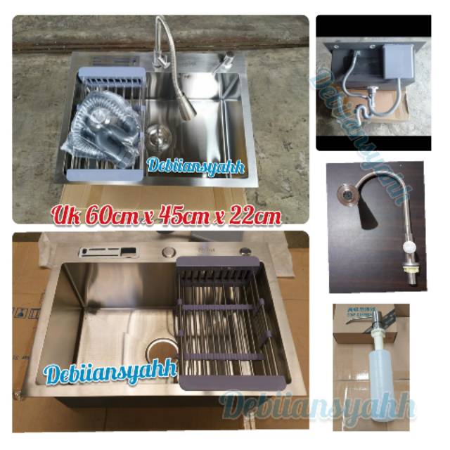 TERLARIS Bak Cuci Piring Westafell Set Plus kitchen Sink 1 Lubang 60cm Wastafel Cuci Piring