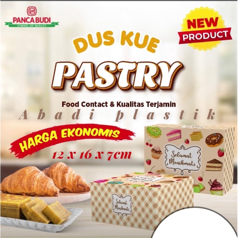 

DUS KUE 12X16 PASTRY/BOX KUE/DUS SNACK -100PCS