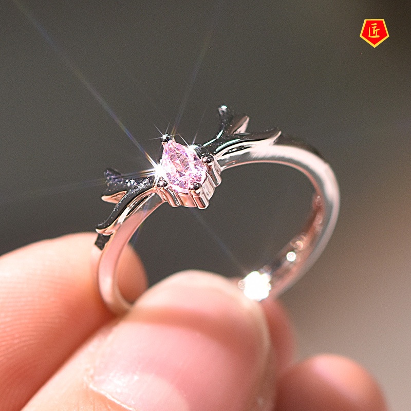 [Ready Stock]S925 Silver Fashion Simple Couple Ring Personality