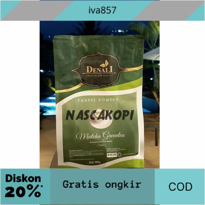 

PROMO Denali Matcha Greentea Frappe Powder 800g | Bubuk Powder Denali GRATIS ONGKIR