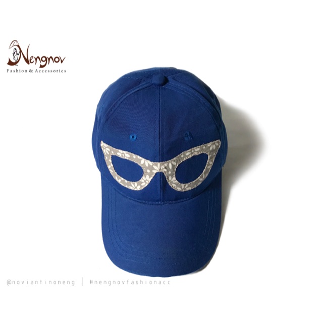 Batik Patch Snapback _ Sunglasses-Electric Blue