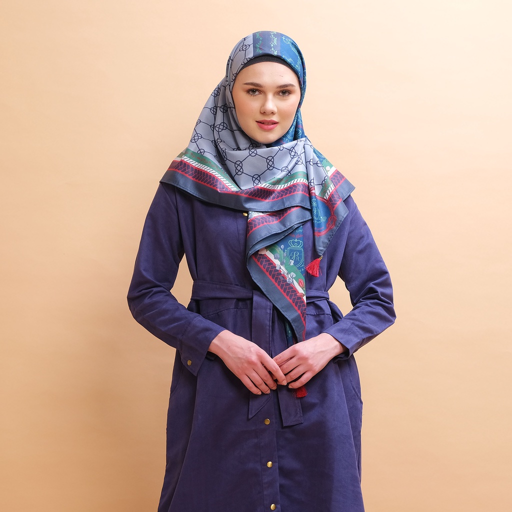 Amirah Scarf Ratuna Denim  / Hijab Voal Motif