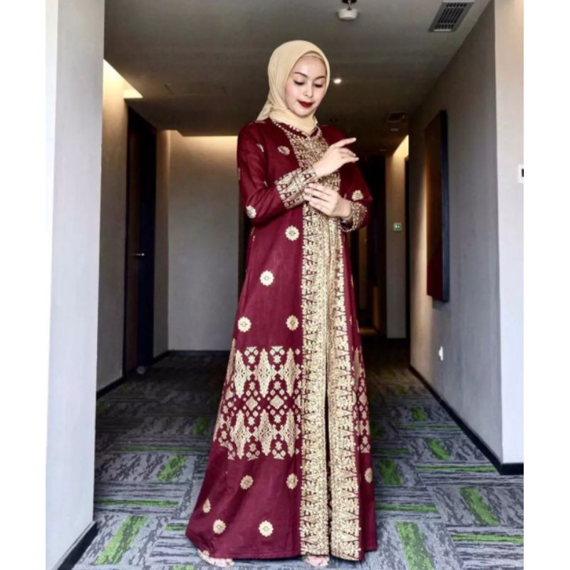 gamis songket/gamis full songket katun prada gamis palembang