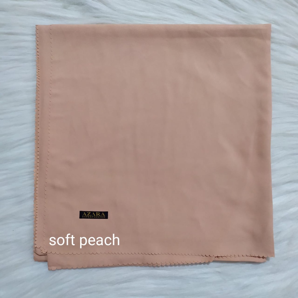 Hijab Azara Oskara / masahi syari 130x130cm LC Jilbab square / segiempat jumbo syar'i Lasercut/Voal-Soft peach