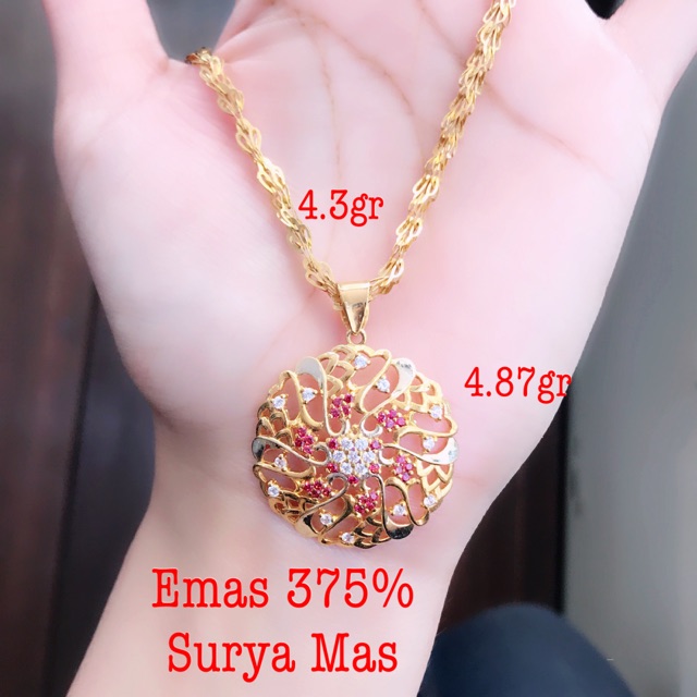 Kalung dan liontin emas 375%