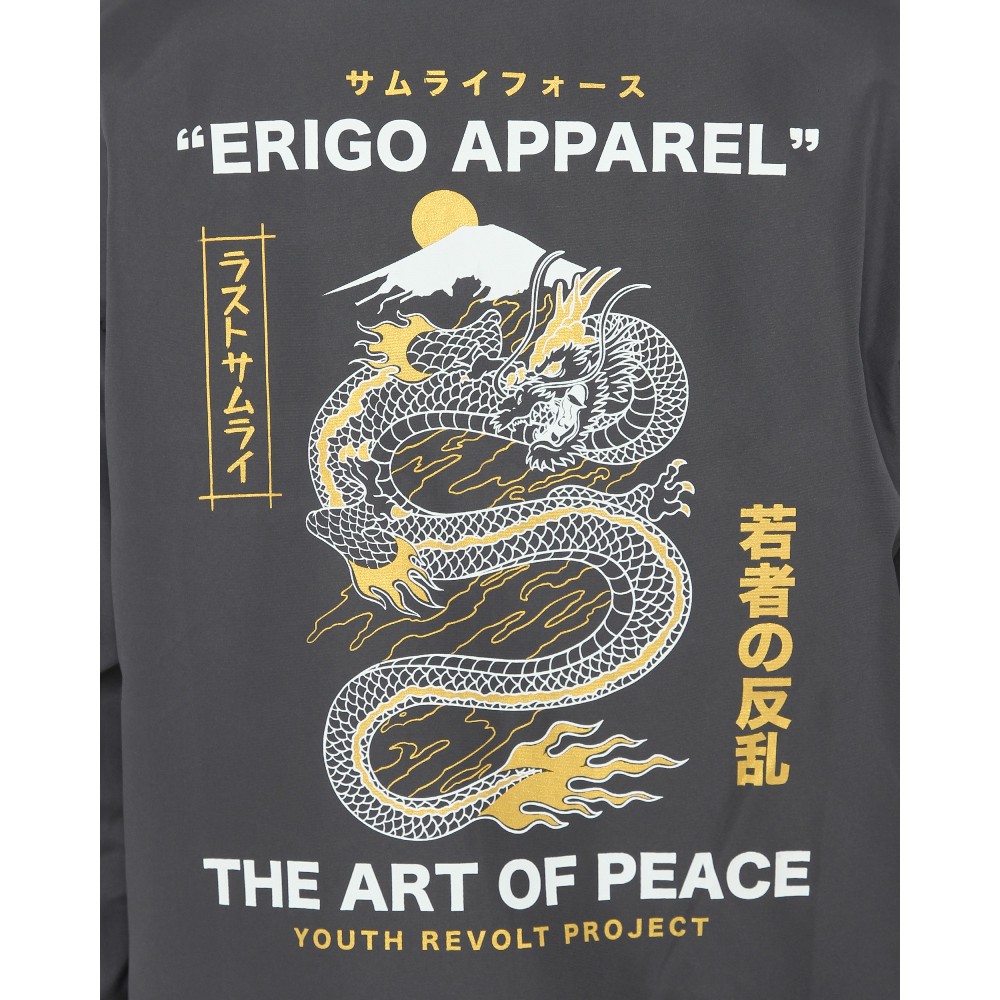 Erigo Coach Jacket Art Of Peace Dark Grey-4