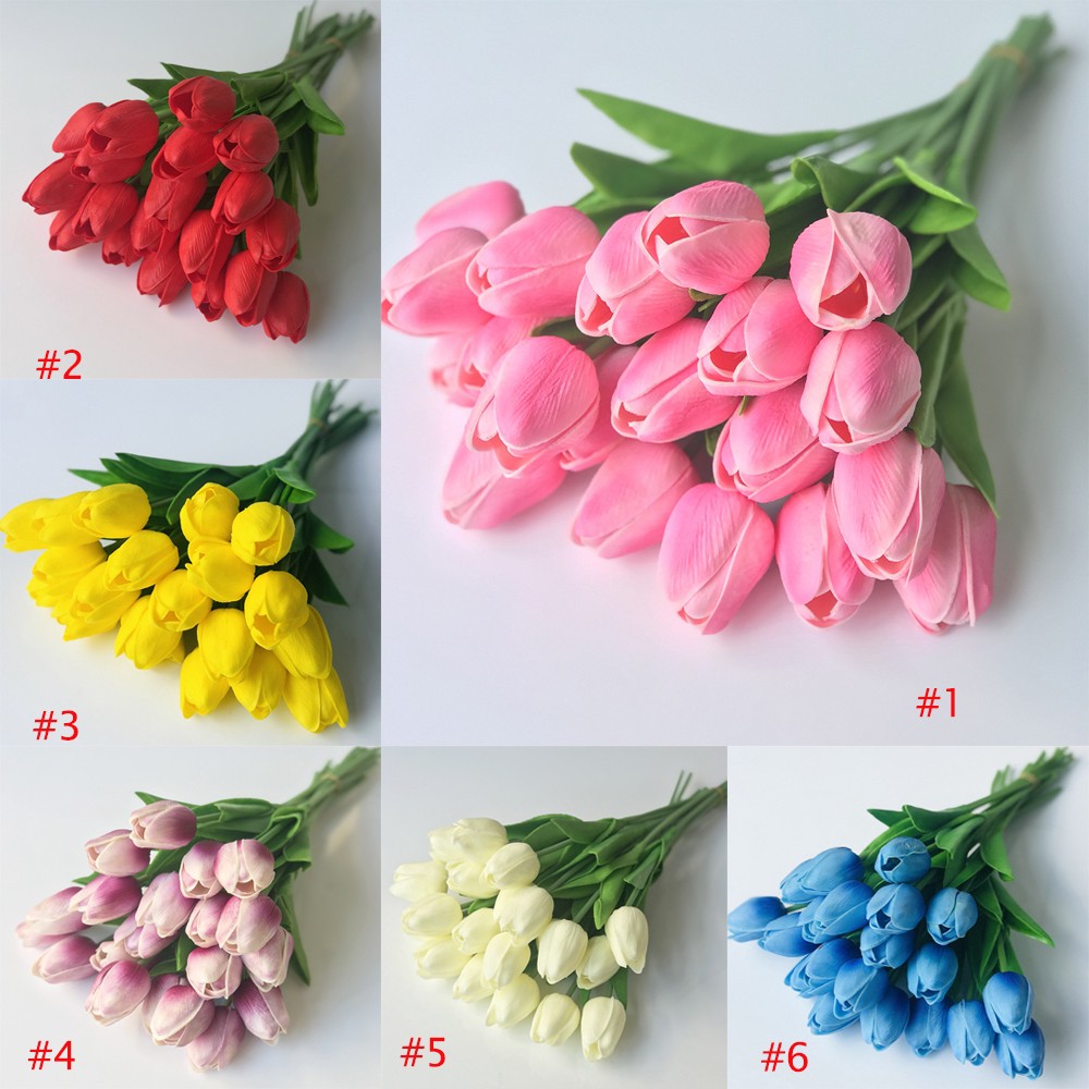 Ramadan 10Pcs Bunga Tulip Buatan dengan Bahan Latex untuk ...