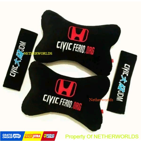 Bantal Mobil Honda CIVIC FERIO ORG - Hitam Terlaris