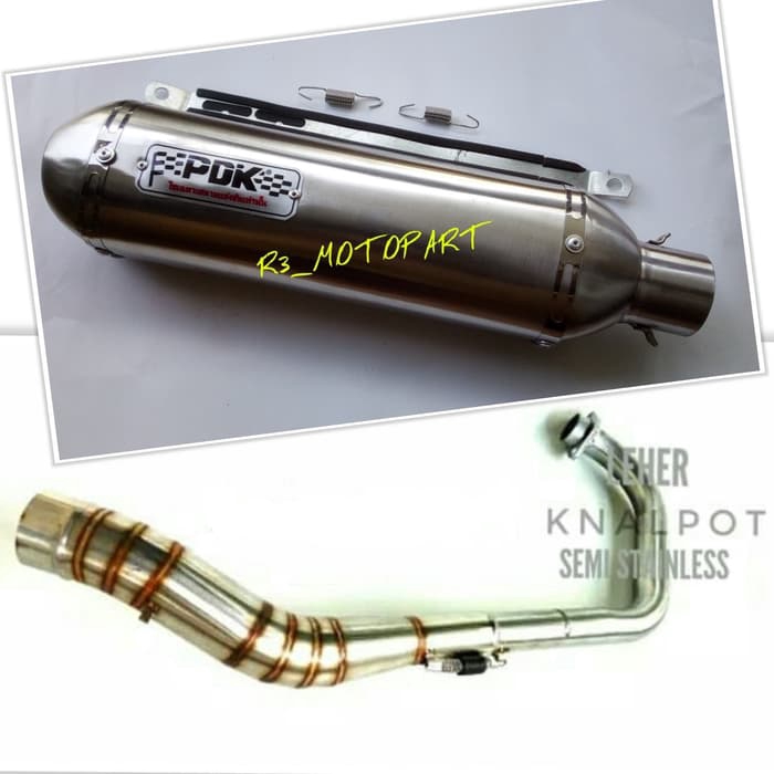 Knalpot Full Set Semi Kotak PDK Vixion Old/New/NVL/NVA/R 15/R15 Led