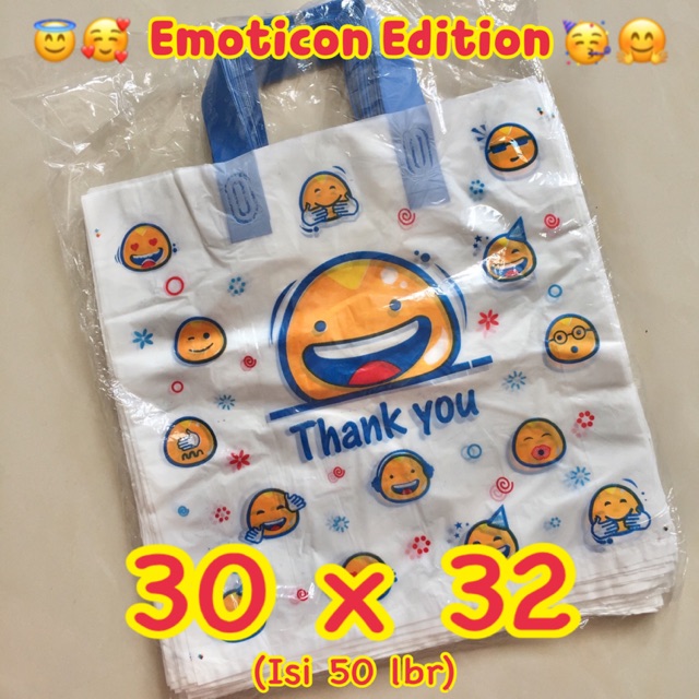 

Kantong Plastik Soft Handle/Softhandle Shopping Bag Motif Emoji 30x32