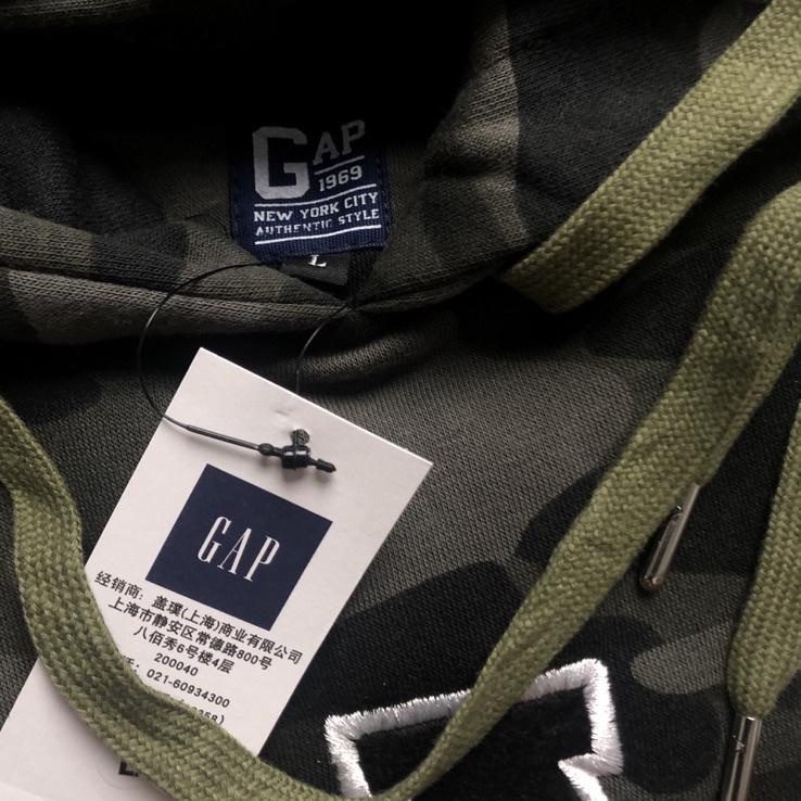 Bagus Banget.. Sweater Hoodie GAP Bordir Camo Hijau Army Import Full Tag Wash + Label Mirror