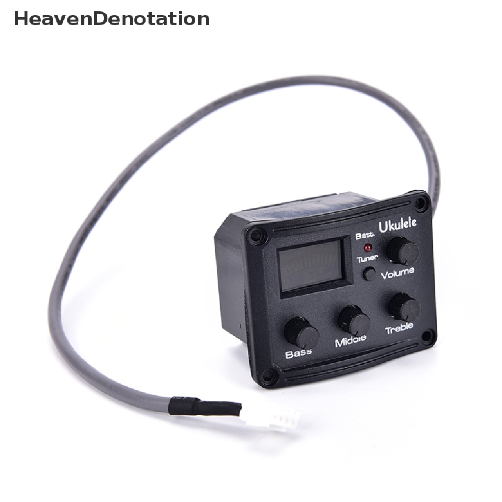 [HeavenDenotation] Ukulele Ukelele Piezo Pickup Preamp 3-Band EQ Equalizer Tuner System LCD Display