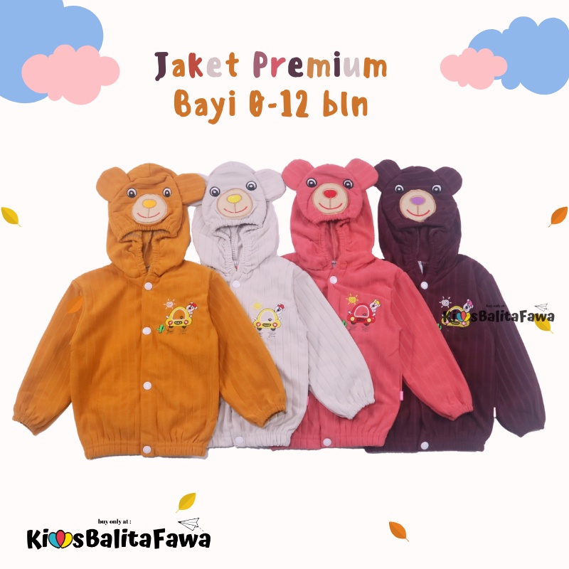 Jaket Bayi Uk 0-12 Bulan / PREMIUM QUALITY Jaket Bayi Anak Laki Perempuan Baju Kaos Lucu Terjangkau