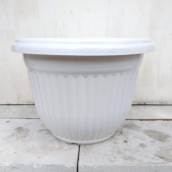 SUSAN - POT BUNGA PB 350 putih - pot putih 35 - pot ukir - pot oval - pot plastik